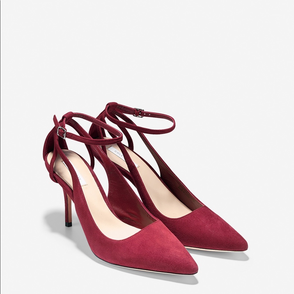 Cole Haan 7.5 Red Garnet Suede Selma Pump